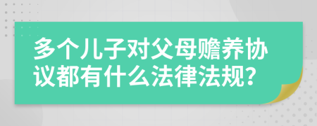 多个儿子对父母赡养协议都有什么法律法规？