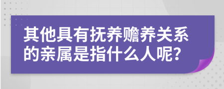 其他具有抚养赡养关系的亲属是指什么人呢？