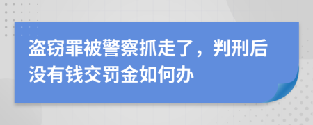 盗窃罪被警察抓走了，判刑后没有钱交罚金如何办