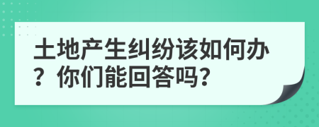 土地产生纠纷该如何办？你们能回答吗？