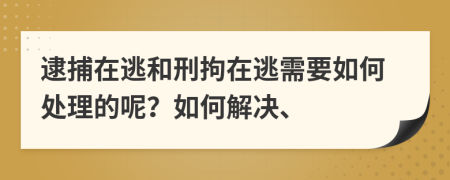 逮捕在逃和刑拘在逃需要如何处理的呢？如何解决、