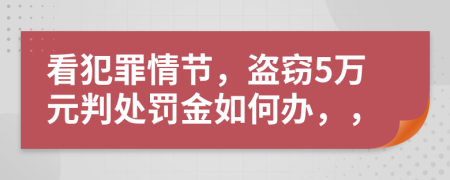 看犯罪情节，盗窃5万元判处罚金如何办，，