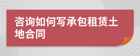 咨询如何写承包租赁土地合同