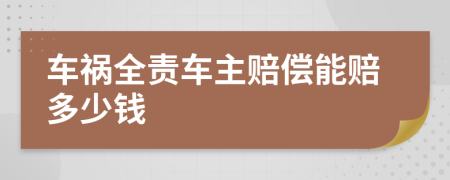 车祸全责车主赔偿能赔多少钱