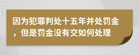 因为犯罪判处十五年并处罚金，但是罚金没有交如何处理
