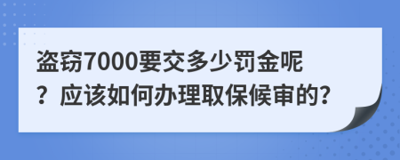 盗窃7000要交多少罚金呢？应该如何办理取保候审的？