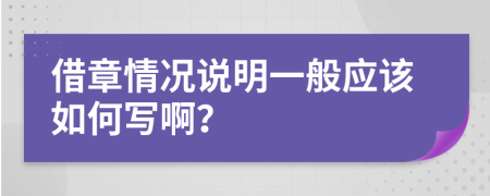 借章情况说明一般应该如何写啊？