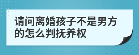 请问离婚孩子不是男方的怎么判抚养权