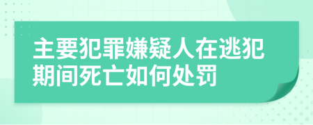 主要犯罪嫌疑人在逃犯期间死亡如何处罚