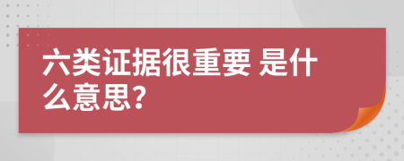  六类证据很重要 是什么意思？