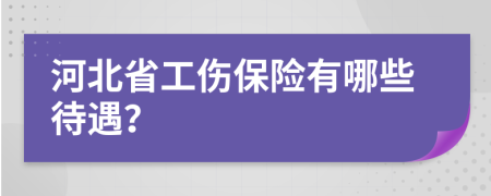 河北省工伤保险有哪些待遇？