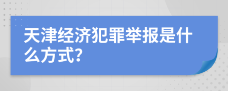 天津经济犯罪举报是什么方式？