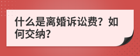 什么是离婚诉讼费？如何交纳？