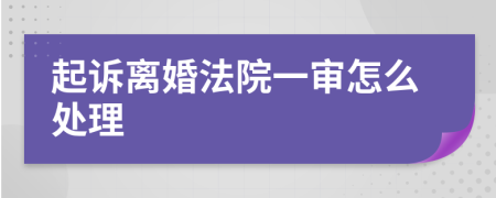 起诉离婚法院一审怎么处理