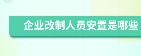 企业改制人员安置是哪些