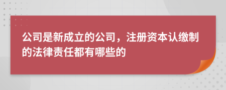 公司是新成立的公司，注册资本认缴制的法律责任都有哪些的