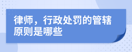 律师，行政处罚的管辖原则是哪些