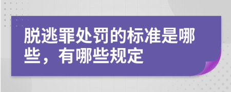 脱逃罪处罚的标准是哪些，有哪些规定