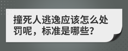 撞死人逃逸应该怎么处罚呢，标准是哪些？