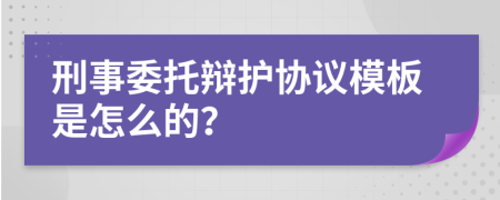 刑事委托辩护协议模板是怎么的？