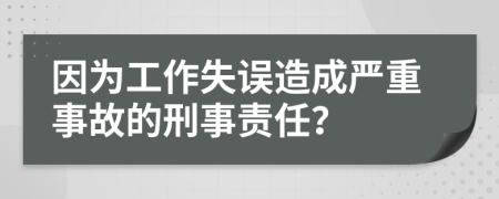 因为工作失误造成严重事故的刑事责任？