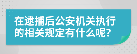 在逮捕后公安机关执行的相关规定有什么呢？