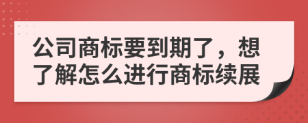 公司商标要到期了，想了解怎么进行商标续展