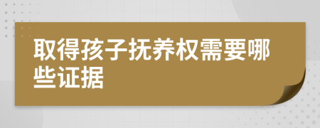 取得孩子抚养权需要哪些证据