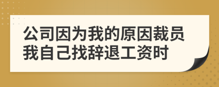 公司因为我的原因裁员我自己找辞退工资时