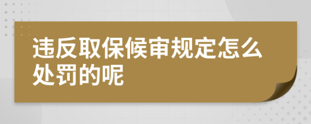 违反取保候审规定怎么处罚的呢