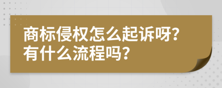 商标侵权怎么起诉呀？有什么流程吗？