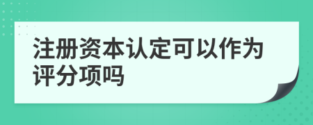 注册资本认定可以作为评分项吗