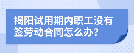 揭阳试用期内职工没有签劳动合同怎么办？