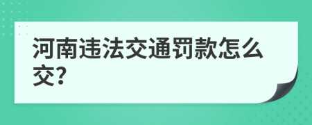 河南违法交通罚款怎么交？