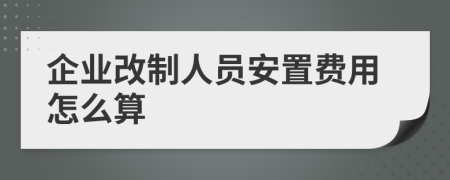 企业改制人员安置费用怎么算