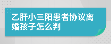 乙肝小三阳患者协议离婚孩子怎么判