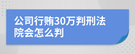 公司行贿30万判刑法院会怎么判