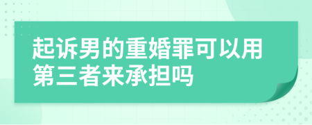 起诉男的重婚罪可以用第三者来承担吗