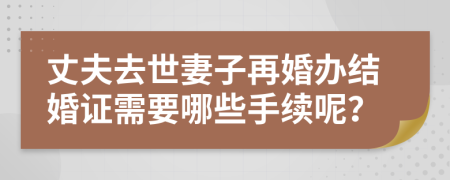 丈夫去世妻子再婚办结婚证需要哪些手续呢？