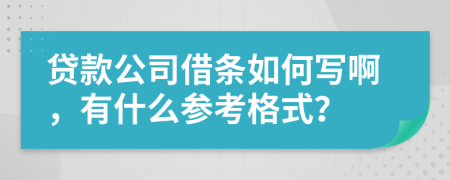 贷款公司借条如何写啊，有什么参考格式？