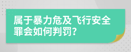属于暴力危及飞行安全罪会如何判罚？