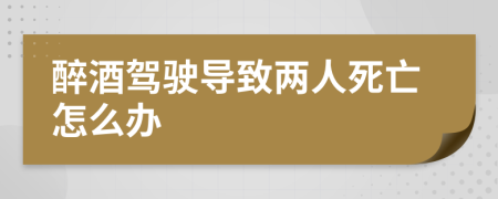 醉酒驾驶导致两人死亡怎么办