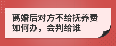 离婚后对方不给抚养费如何办，会判给谁