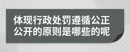 体现行政处罚遵循公正公开的原则是哪些的呢