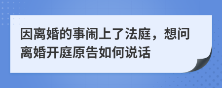 因离婚的事闹上了法庭，想问离婚开庭原告如何说话