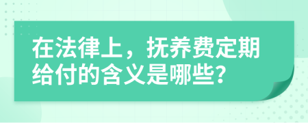 在法律上，抚养费定期给付的含义是哪些？