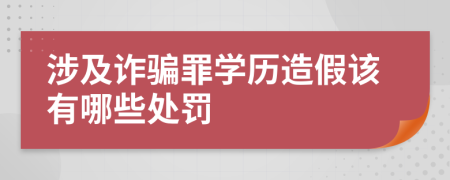 涉及诈骗罪学历造假该有哪些处罚