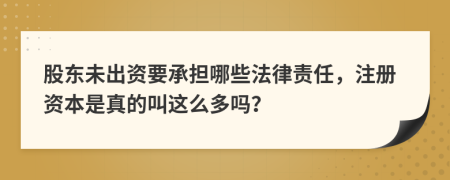 股东未出资要承担哪些法律责任，注册资本是真的叫这么多吗？