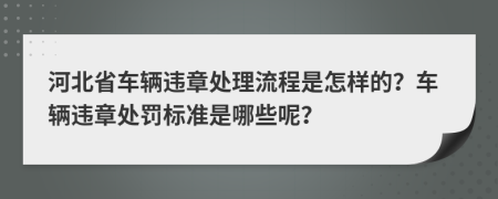河北省车辆违章处理流程是怎样的？车辆违章处罚标准是哪些呢？
