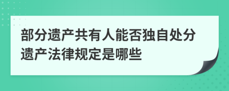 部分遗产共有人能否独自处分遗产法律规定是哪些